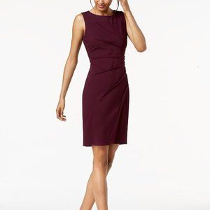 NWT Calvin Klein Starburst Sheath Dress Burgundy 4